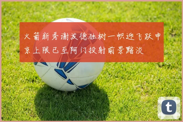 火箭新秀谢泼德独树一帜迎飞跃申京上限已至阿门投射前景黯淡